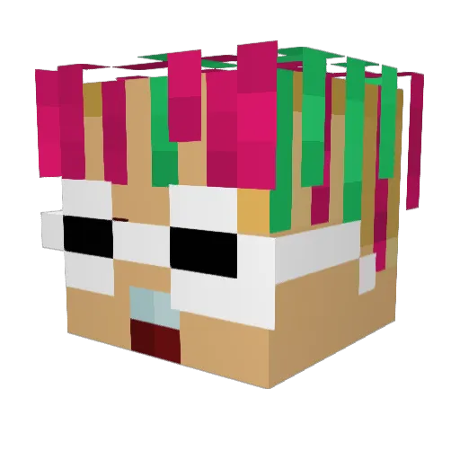 MethadoneMan Minecraft avatar head, 3D render