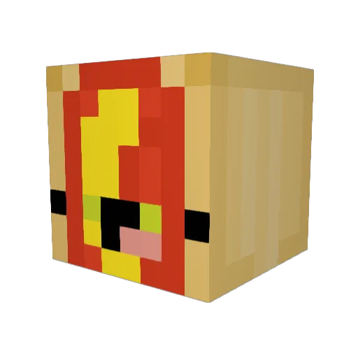 Methak Minecraft avatar head, 3D render
