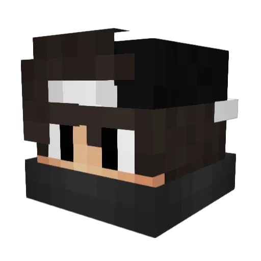 MethandieX Minecraft avatar head, 3D render