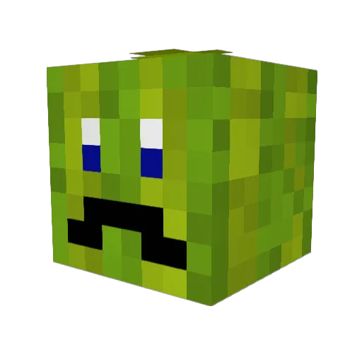 MethantheMelon Minecraft avatar head, 3D render