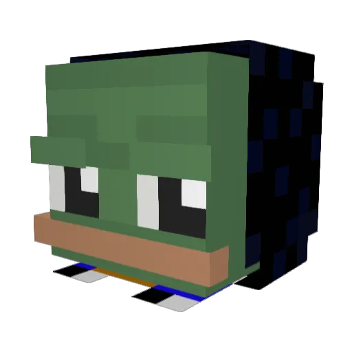 Methylendioxy Minecraft avatar head, 3D render