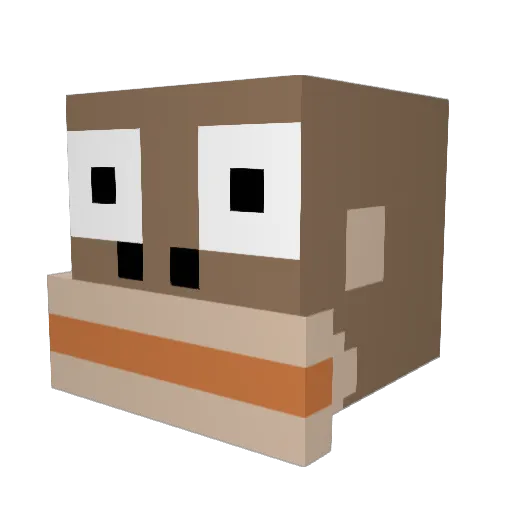 Metmtjam Minecraft avatar head, 3D render