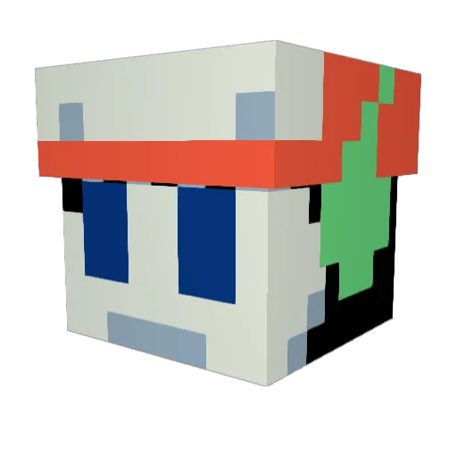 MetroWind Minecraft avatar head, 3D render