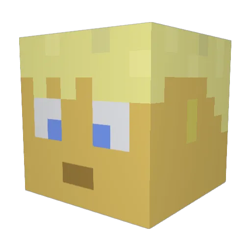 MettMax Minecraft avatar head, 3D render