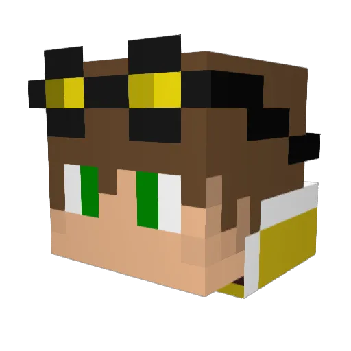 MeuZ Minecraft avatar head, 3D render