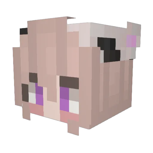 MeuhLon Minecraft avatar head, 3D render