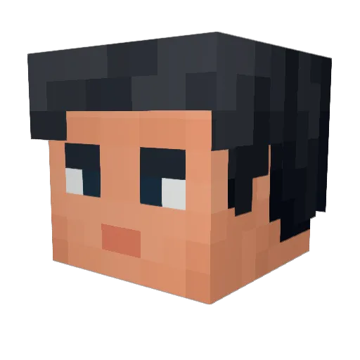 Meuki Minecraft avatar head, 3D render