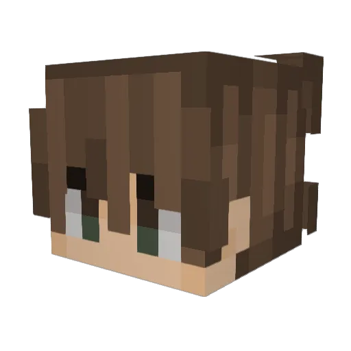 Meur Minecraft avatar head, 3D render