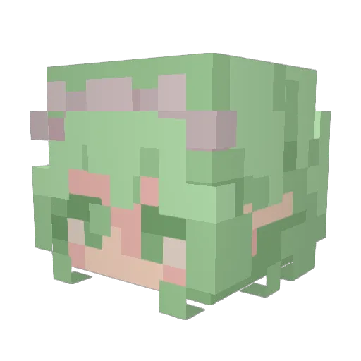 Meurisu Minecraft avatar head, 3D render