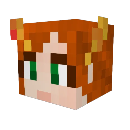 Meuta Minecraft avatar head, 3D render
