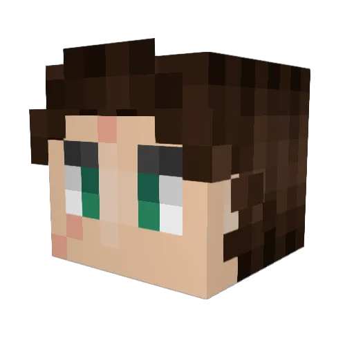 Mevejuma Minecraft avatar head, 3D render