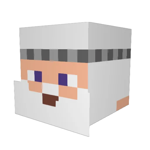 Mevlana Minecraft avatar head, 3D render