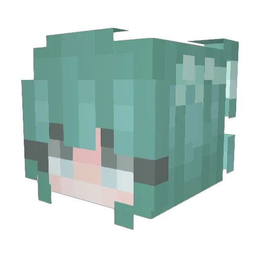 MewAmi Minecraft avatar head, 3D render