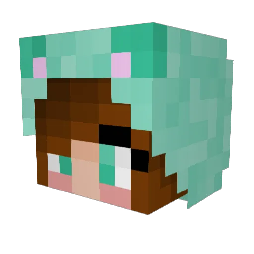 MewMewGirl Minecraft avatar head, 3D render