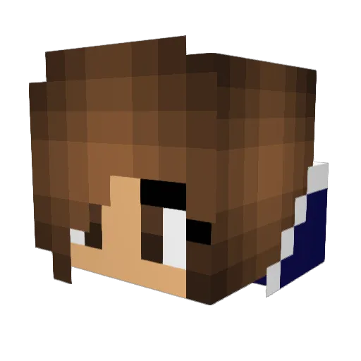 Mewales Minecraft avatar head, 3D render