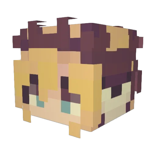 Mewds Minecraft avatar head, 3D render