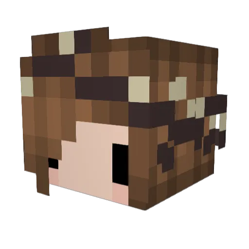 Mewid Minecraft avatar head, 3D render