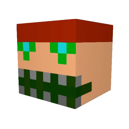 Mewinator Minecraft avatar head, 3D render