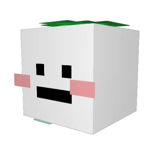 MewkMewk Minecraft avatar head, 3D render