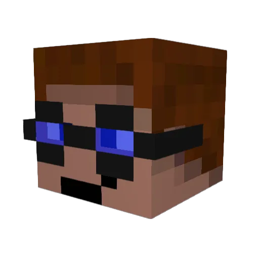 Mewknight Minecraft avatar head, 3D render