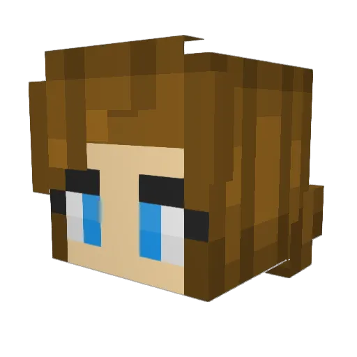 Mewlow Minecraft avatar head, 3D render