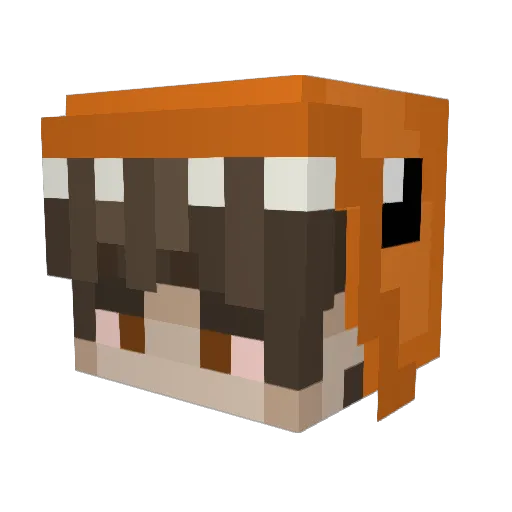 Mewmetka Minecraft avatar head, 3D render