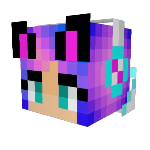 Mewmew420 Minecraft avatar head, 3D render