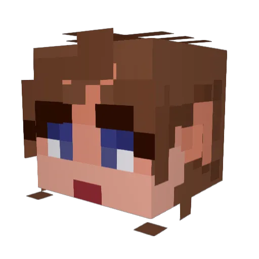 Mewn1404 Minecraft avatar head, 3D render