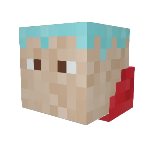 Mewoles Minecraft avatar head, 3D render