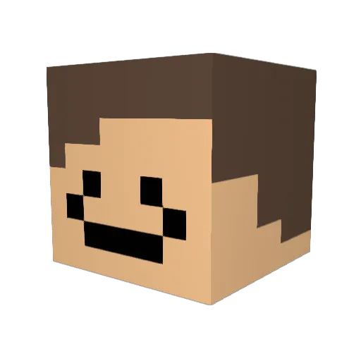 Mewtem Minecraft avatar head, 3D render