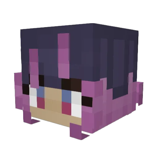 Mewuwu_ Minecraft avatar head, 3D render