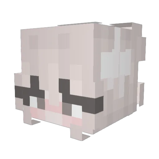 Mewyuuu Minecraft avatar head, 3D render