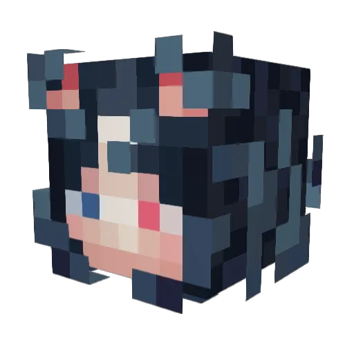 Mewzxn Minecraft avatar head, 3D render