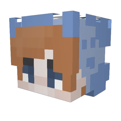 Mewzys Minecraft avatar head, 3D render