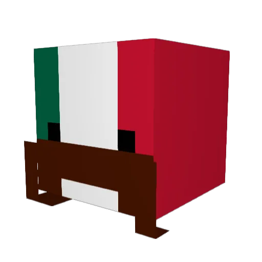 Mexican_ruins Minecraft avatar head, 3D render