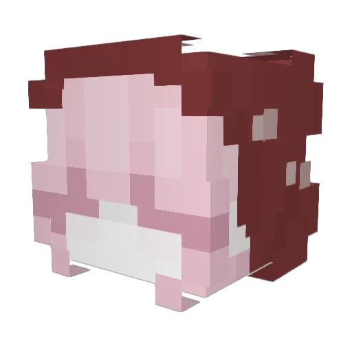 MeyS2 Minecraft avatar head, 3D render