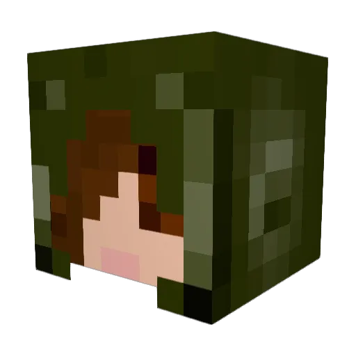 Meyeselph Minecraft avatar head, 3D render