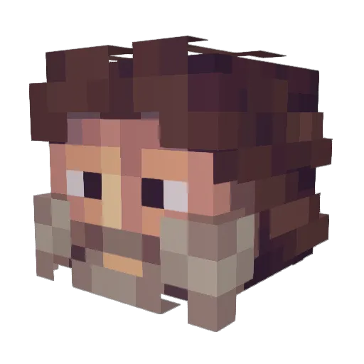 Meynur Minecraft avatar head, 3D render