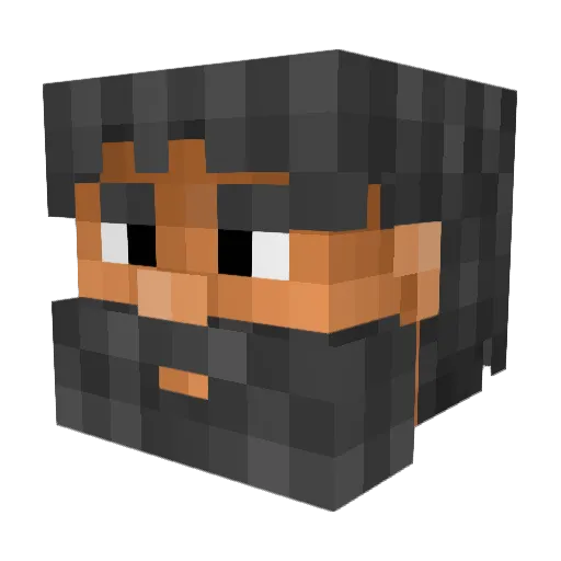 Mezla_ Minecraft avatar head, 3D render
