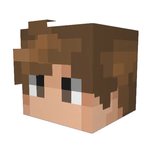 Mezy Minecraft avatar head, 3D render