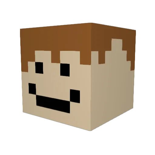 MezzaMudguts Minecraft avatar head, 3D render