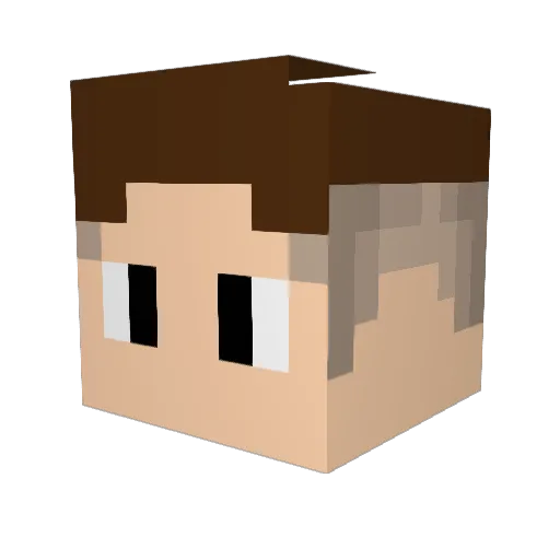Mfalll Minecraft avatar head, 3D render