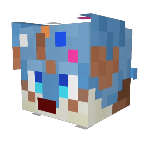 MgDiia Minecraft avatar head, 3D render