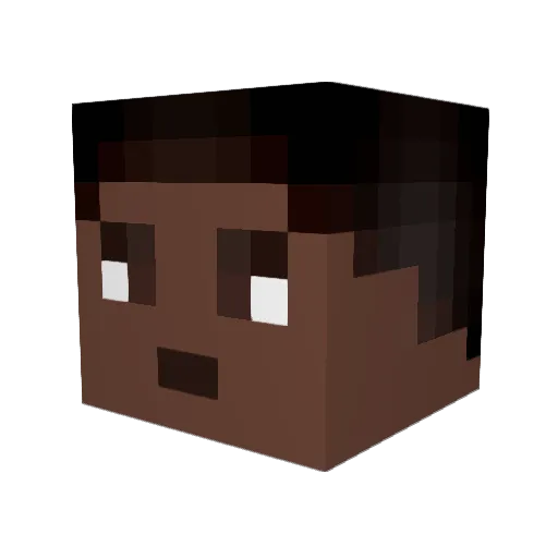 Mgesca Minecraft avatar head, 3D render