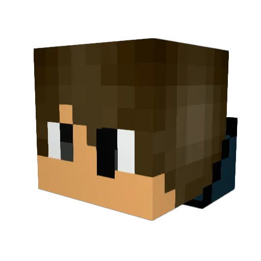 Mgunnnnn Minecraft avatar head, 3D render