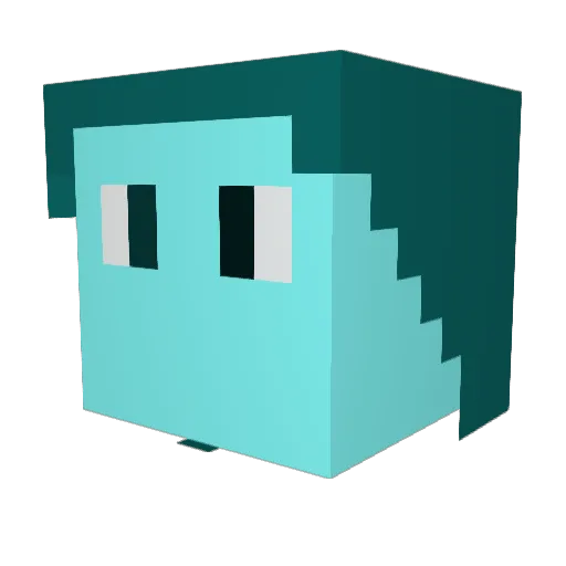 Mhanks Minecraft avatar head, 3D render