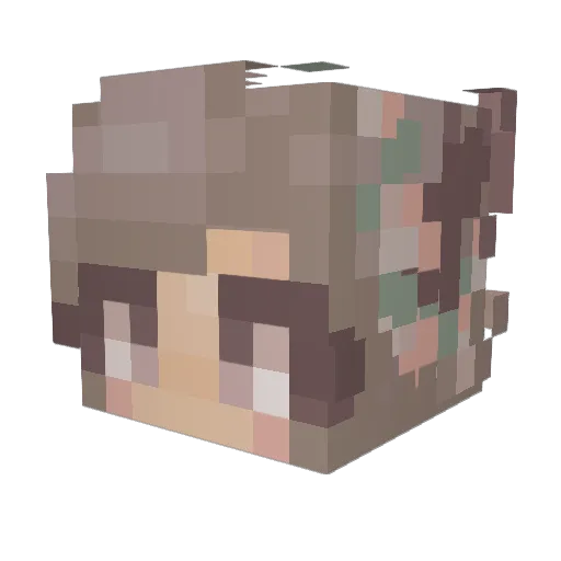Mhei Minecraft avatar head, 3D render