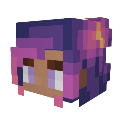 Mhiaxxa Minecraft avatar head, 3D render