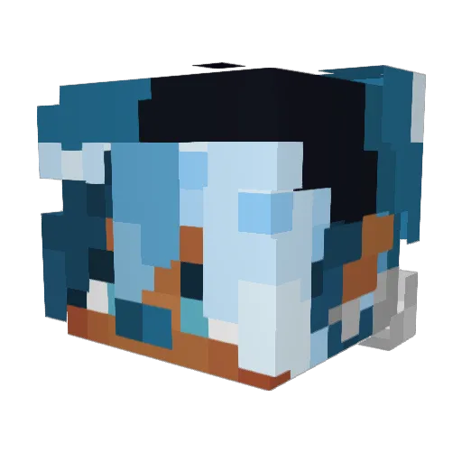 Mi1low Minecraft avatar head, 3D render