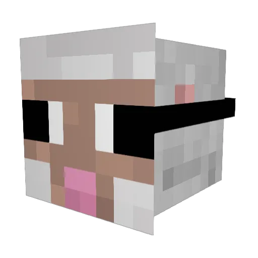 MiCompa Minecraft avatar head, 3D render